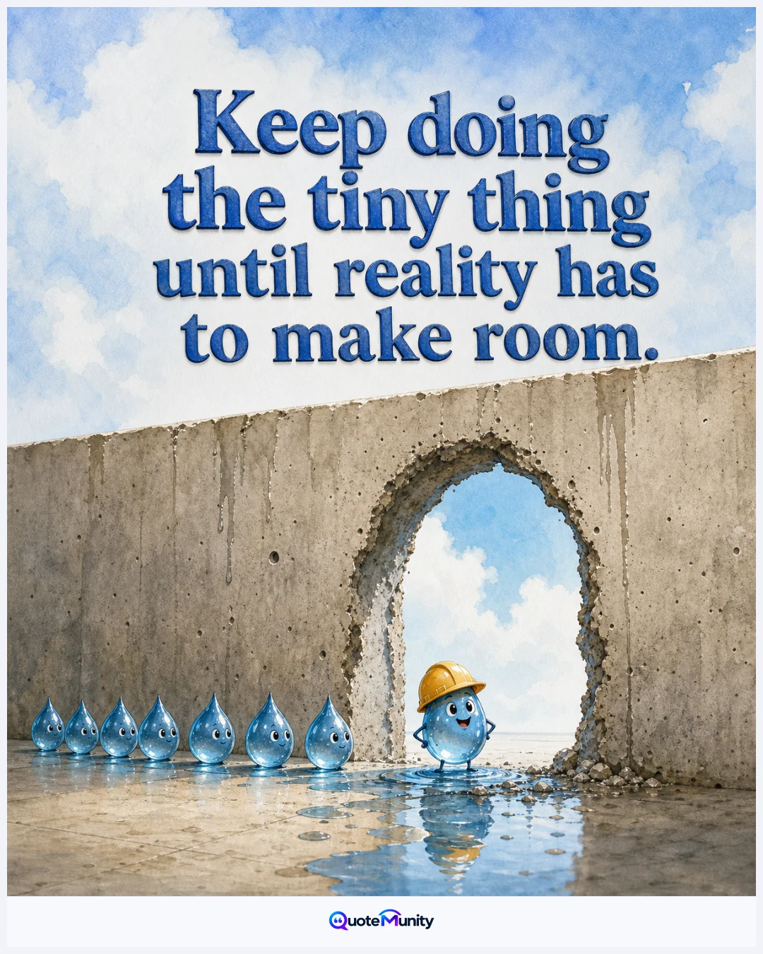 Persistent small actions can eventually create opportunities or change that seemed far too large for them.