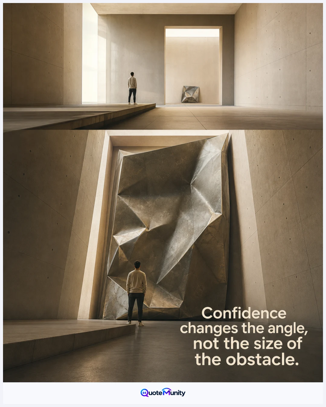 Confidence is a shift in perception: the challenge may remain real, but it stops appearing larger than the person facing it.