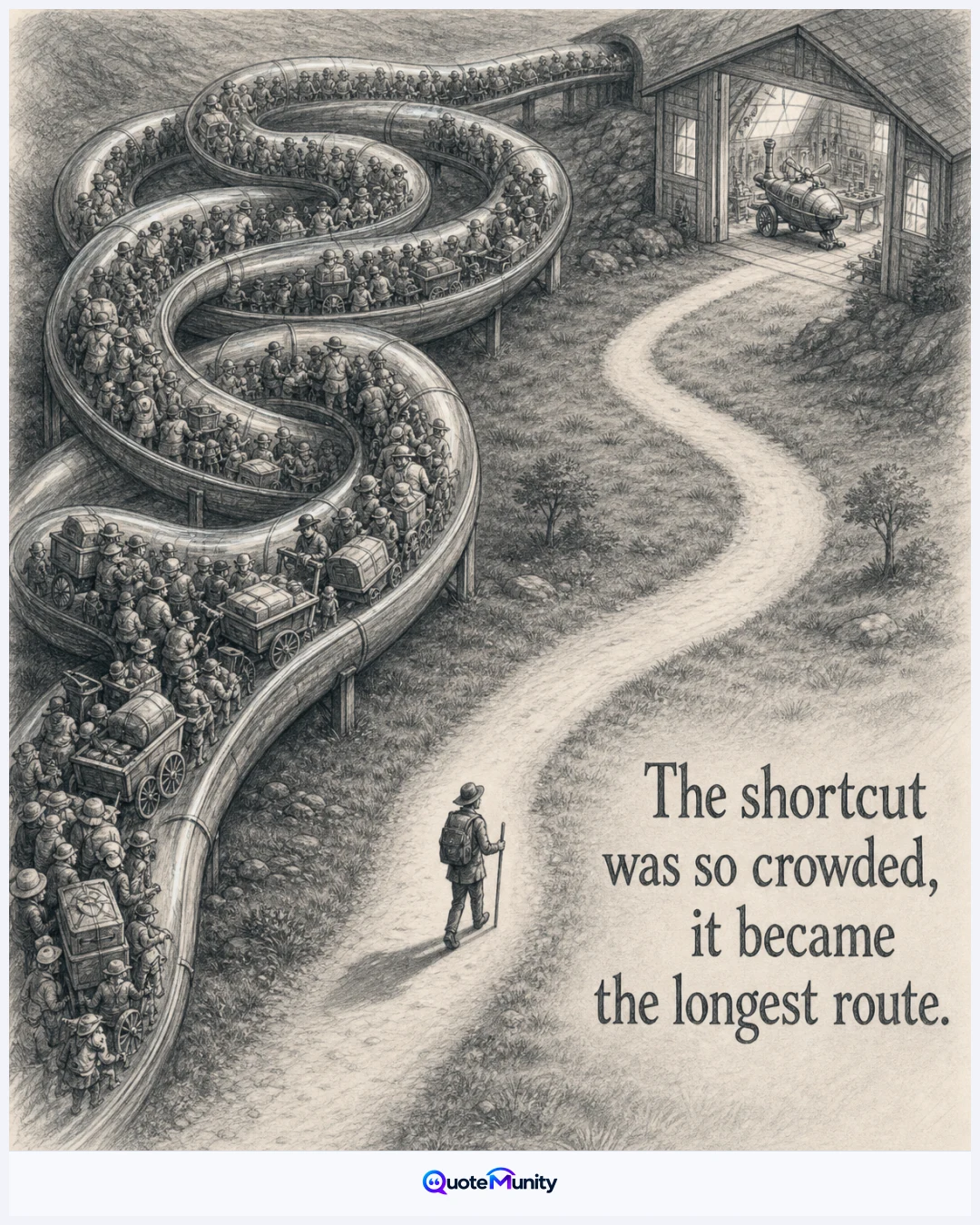 Popular quick fixes can create congestion; steady, less glamorous progress often reaches success faster.