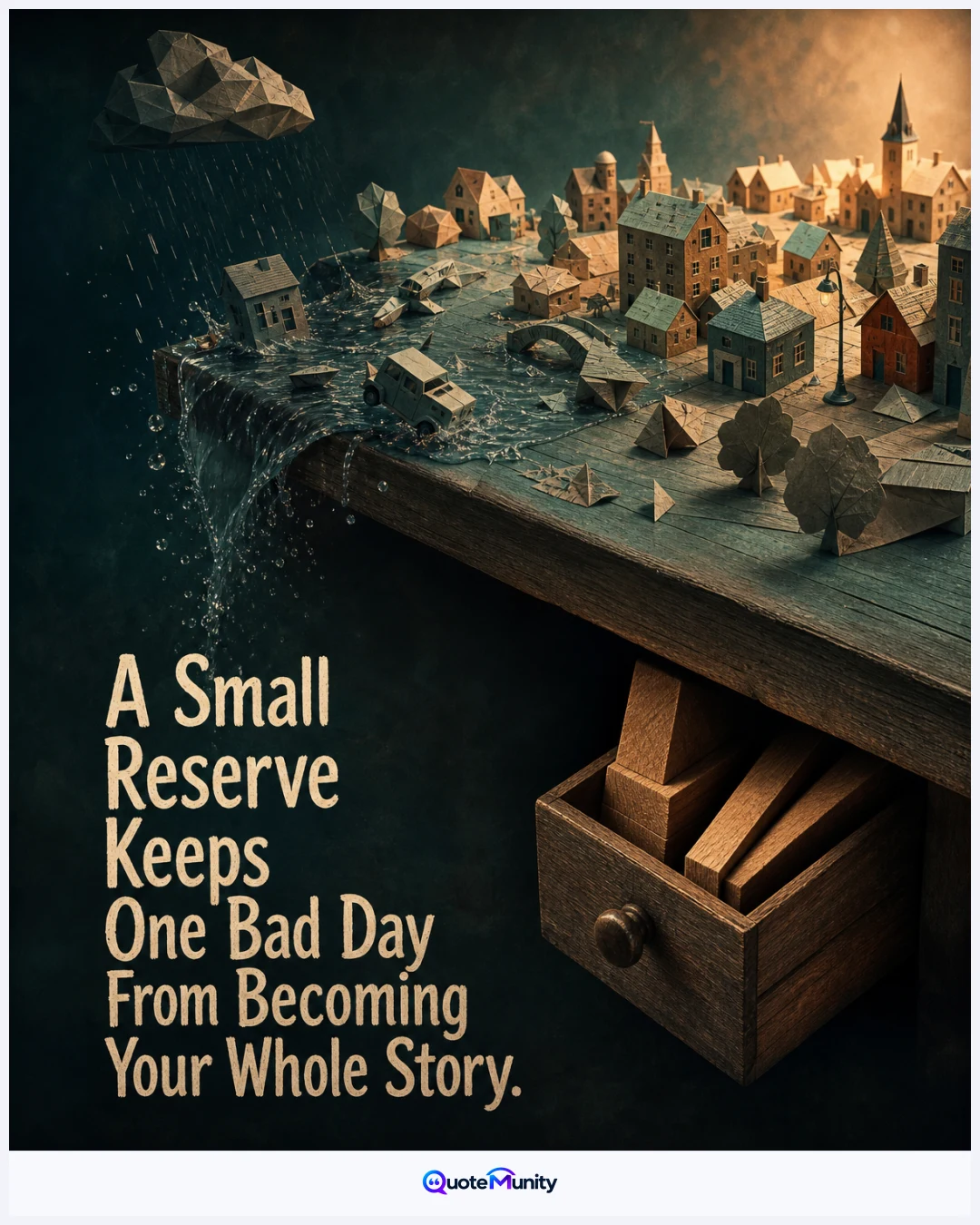 A modest financial buffer prevents a temporary setback from overwhelming an entire life.
